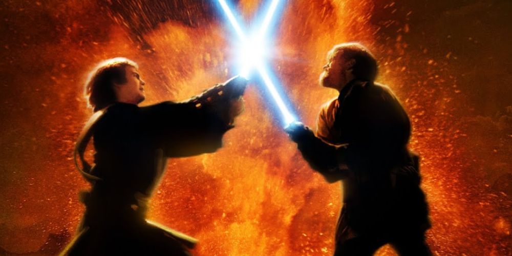 10 choses de The Sith Revenge que les Redditors dérangent toujours 13 Une image d'Anakin et d'Obi Wan se battant dans Revenge of the Sith