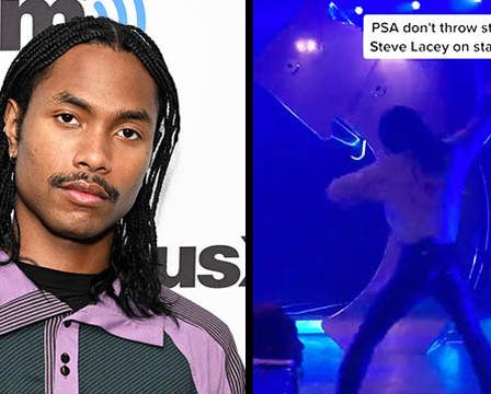 Steve Lacy fracasse la caméra d'un fan après avoir été heurté par un objet lors de l'exécution de Bad... 125 Steve Lacy fracasse la caméra d'un fan après avoir été heurté par un objet lors de l'exécution de Bad... - 124