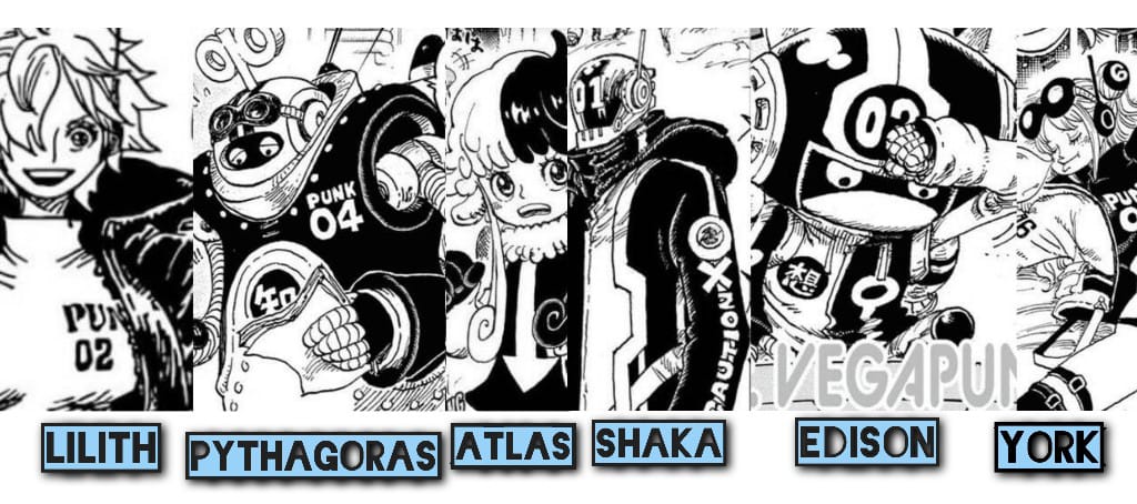 One Piece : Qui est Vegapunk ? Toutes les informations expliquées 4 Les six Vegapunks en un seul morceau