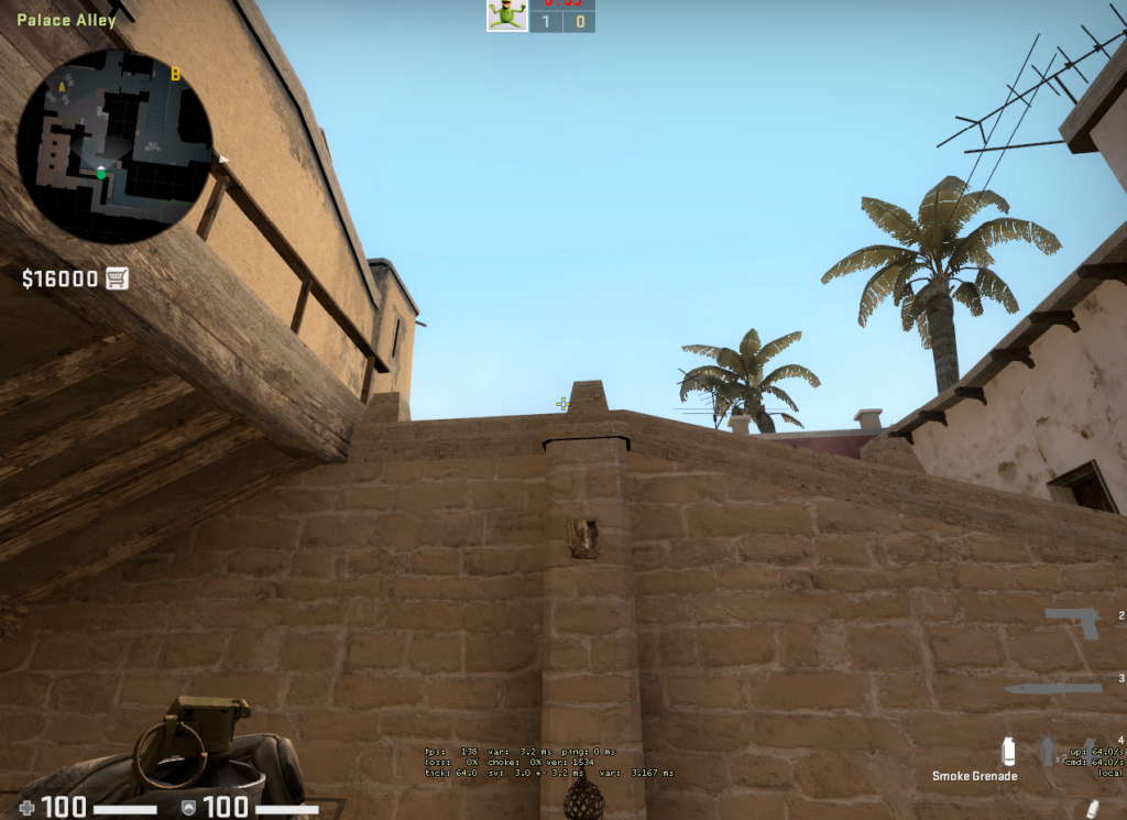 Meilleurs spots de fumée sur la carte CS:GO Mirage | Chaque angle de fumée Mirage que vous devez connaître 4 Meilleurs spots de fumée sur la carte CS:GO Mirage | Chaque angle de fumée Mirage que vous devez connaître - 3