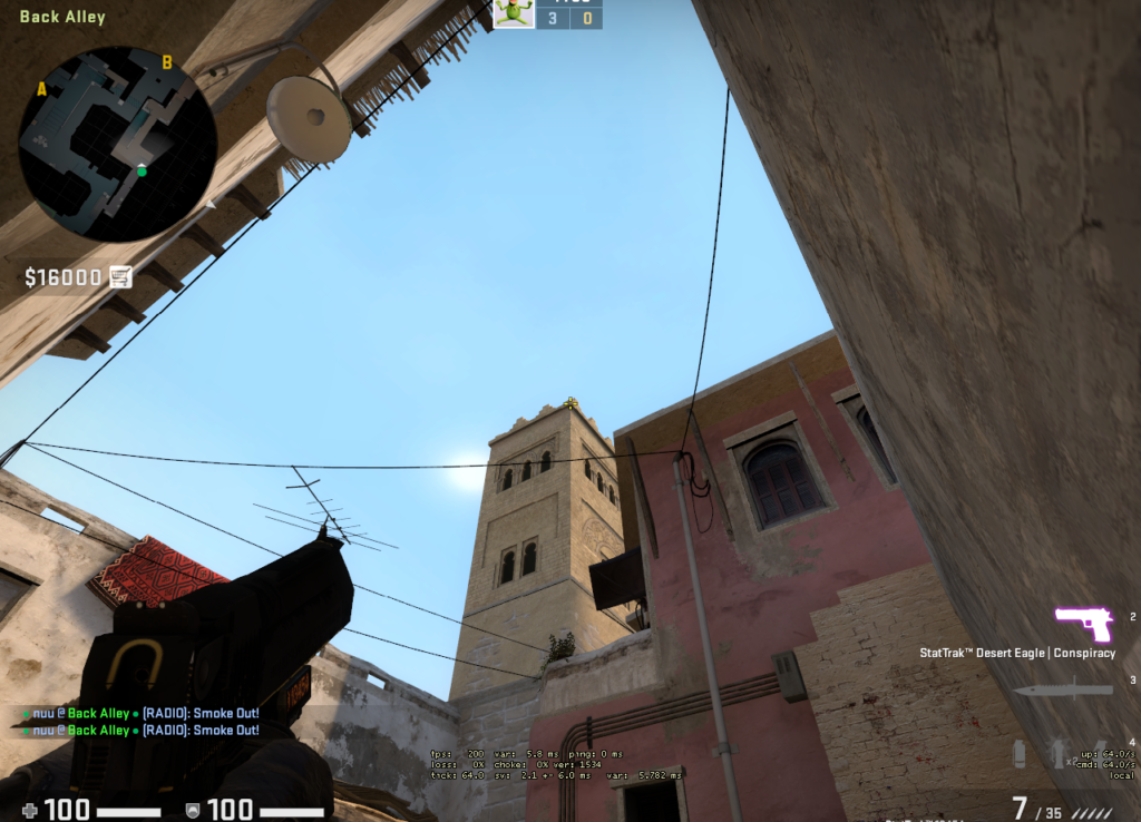 Meilleurs spots de fumée sur la carte CS:GO Mirage | Chaque angle de fumée Mirage que vous devez connaître 8 Meilleurs spots de fumée sur la carte CS:GO Mirage | Chaque angle de fumée Mirage que vous devez connaître - 7