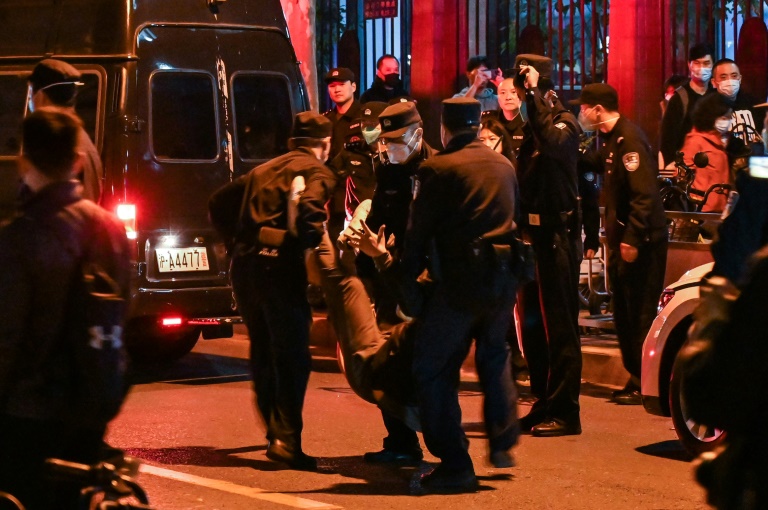 La police arrête un manifestant contre la politique