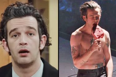 Matty Healy des années 1975 choque les fans après avoir mangé un steak cru torse nu sur scène - 11