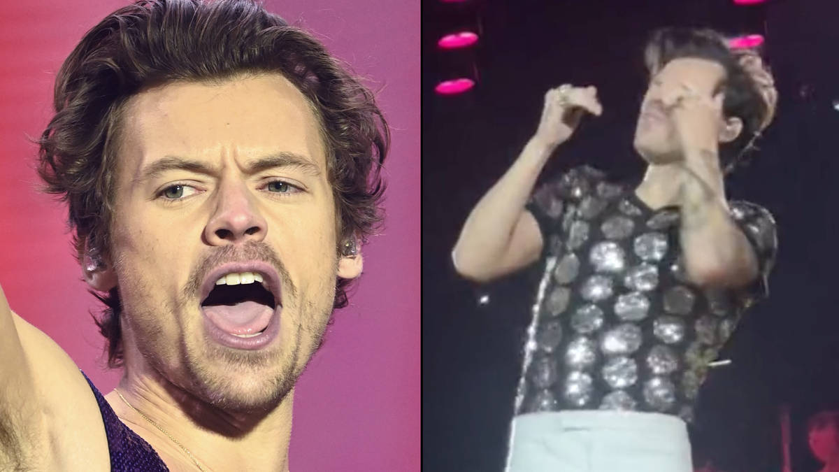 Harry Styles touché à l'œil par un fan lui lançant des Skittles sur scène 2 Harry Styles touché à l'œil par un fan lui lançant des Skittles sur scène - 1