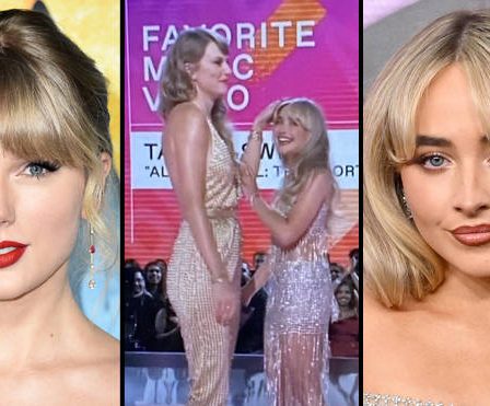 La différence de taille de Taylor Swift et Sabrina Carpenter aux AMA envoie les fans dans... 43 La différence de taille de Taylor Swift et Sabrina Carpenter aux AMA envoie les fans dans... - 42