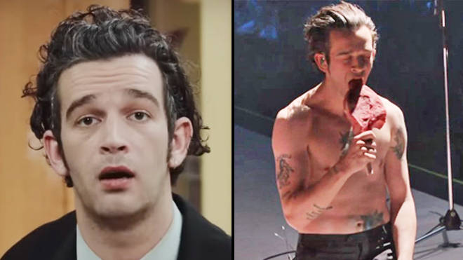 Matty Healy des années 1975 choque les fans après avoir mangé un steak cru torse nu sur scène 3 Matty Healy des années 1975 choque les fans après avoir mangé un steak cru torse nu sur scène