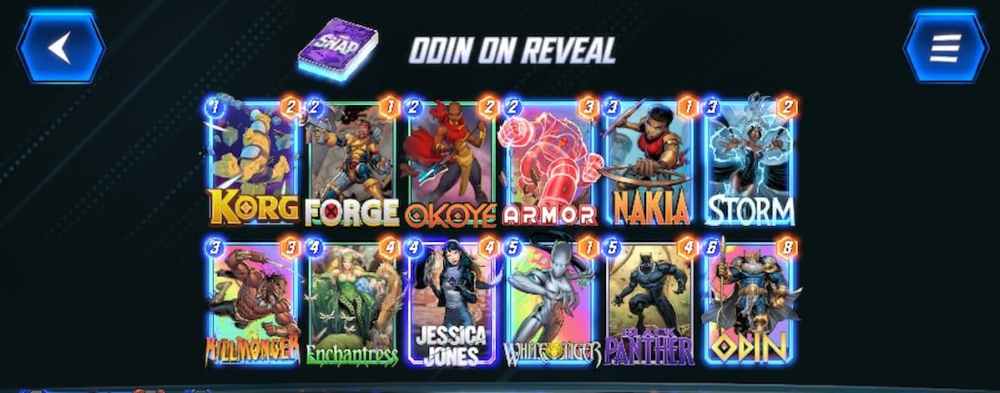 Meilleurs decks Black Panther dans Marvel Snap 3 Odin révélé dans Marvel Snap