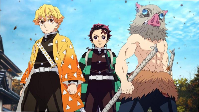 15 mecs animés attrayants avec des abdominaux (personnages masculins sexy) 10 Tanjiro avec Zenitsu et Inosuke