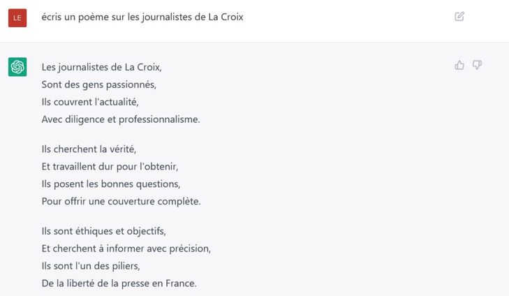 Discutez avec ChatGPT, une intelligence artificielle conçue pour simuler une conversation humaine. › Actualités Geek 3 Discutez avec ChatGPT, une intelligence artificielle conçue pour simuler une conversation humaine.