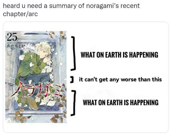 Noragami Chapitre 104 Date de sortie : Seul le flux de sang peut faire fondre la neige tombée 4 Noragami chapitre 104 spoilers