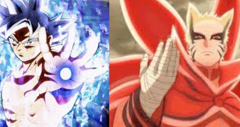 Naruto Baryon Mode vs Goku MUI Comparaison
