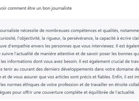 Discutez avec ChatGPT, une intelligence artificielle conçue pour simuler une conversation humaine. › Actualités Geek 24 Discutez avec ChatGPT, une intelligence artificielle conçue pour simuler une conversation humaine. › Actualités Geek - 23