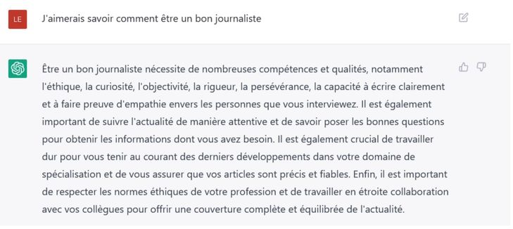 Discutez avec ChatGPT, une intelligence artificielle conçue pour simuler une conversation humaine. › Actualités Geek 2 Discutez avec ChatGPT, une intelligence artificielle conçue pour simuler une conversation humaine. › Actualités Geek - 1