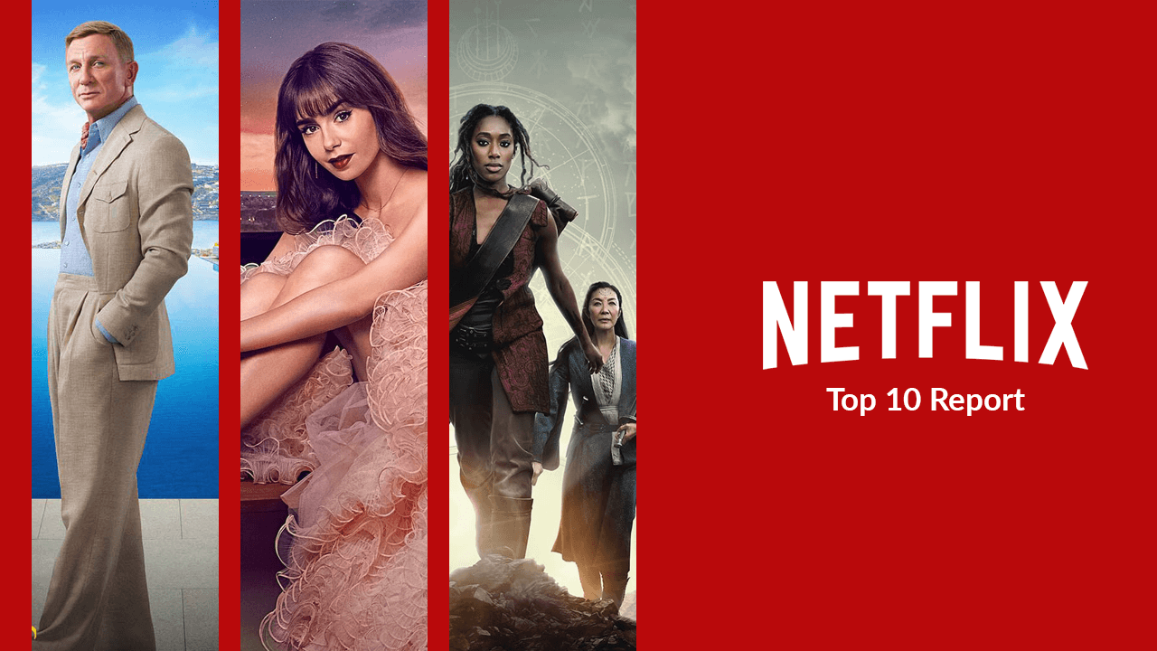 Rapport Netflix Top 10 : Glass Onion : Un mystère à couteaux tirés, Emily à Paris et The Witcher: Origine du sang - 1