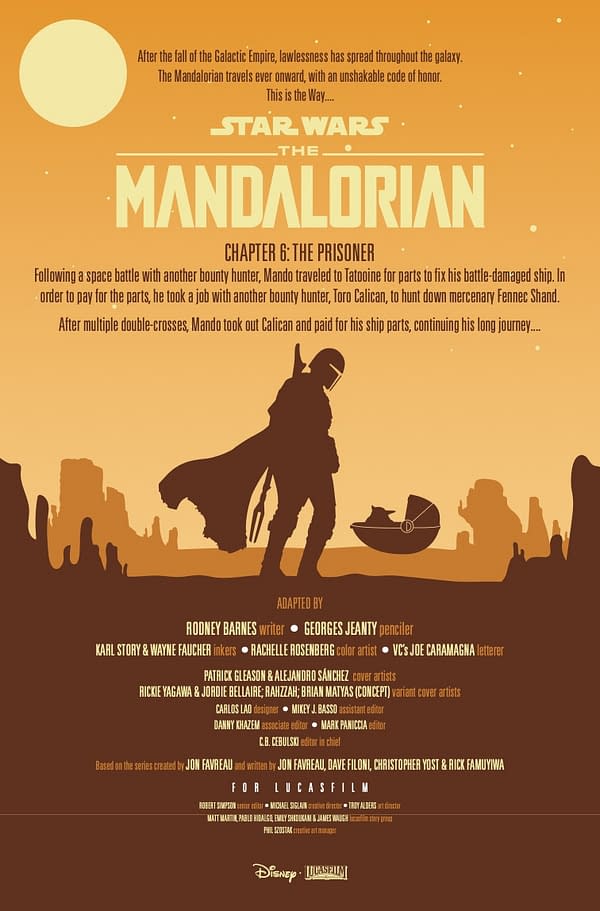Page d'aperçu intérieur de STAR WARS : THE MANDALORIAN #6 PATRICK GLEASON COVER