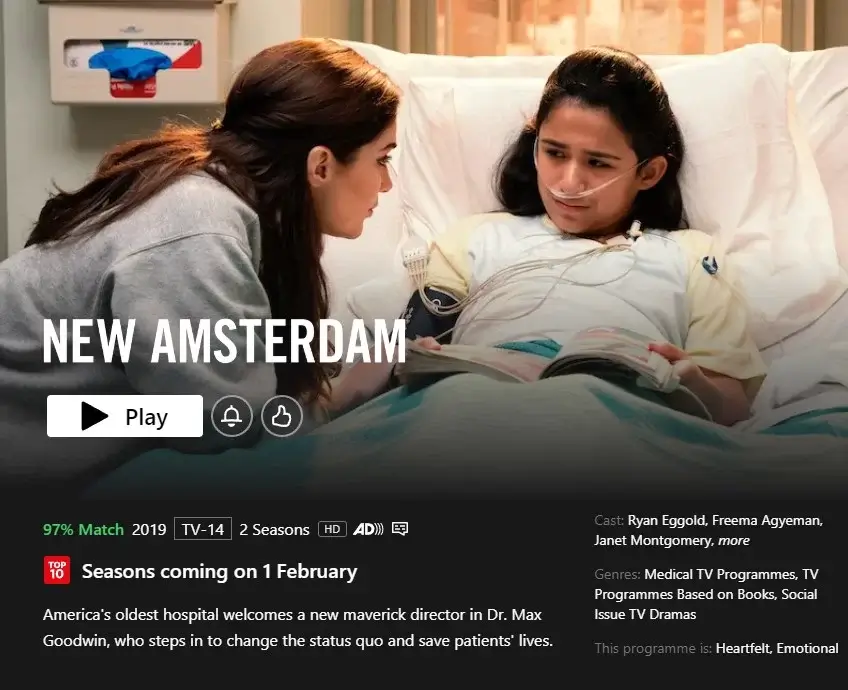nouvelles saisons nouvel amsterdam à venir sur netflix