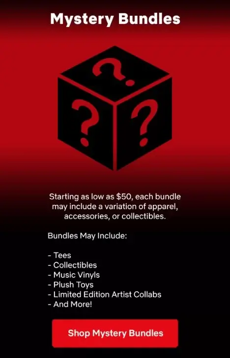 pack mystère boutique netflix
