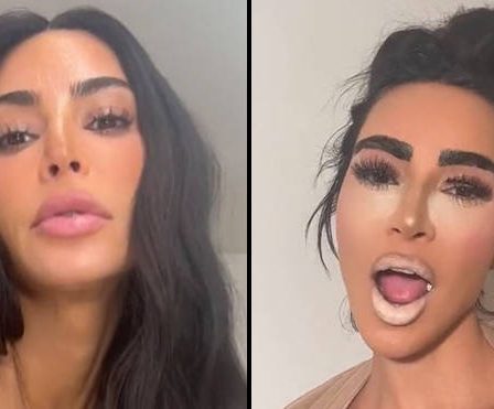 Kim Kardashian fait une tendance de maquillage hilarante pour les filles d'Essex sur TikTok 34 Kim Kardashian fait une tendance de maquillage hilarante pour les filles d'Essex sur TikTok - 33