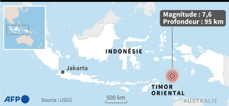 Séisme de magnitude 7,6 au large de l'Indonésie et du Timor oriental 2 Séisme de magnitude 7,6 au large de l'Indonésie et du Timor oriental - 1