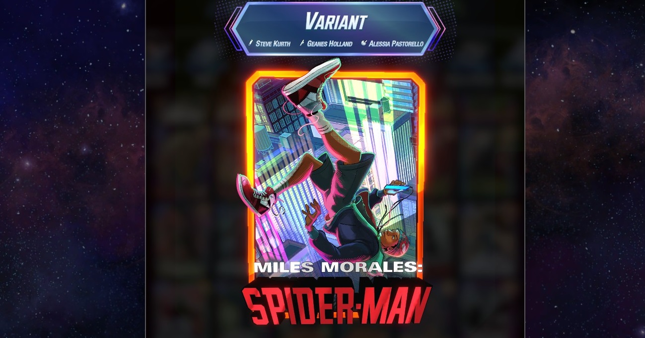 La dernière mise à jour de Marvel Snap donne du crédit à ce qui lui est dû. 3 Une carte Marvel Snap avec les crédits des artistes affichés.