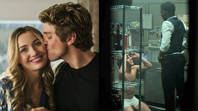 Votre casting de la saison 4 a dit qu'il était important de ne pas se moquer de la douche dorée d'Adam 4 Lukas Gage joue Adam et Tilly Keeper joue Lady Phoebe dans You saison 4