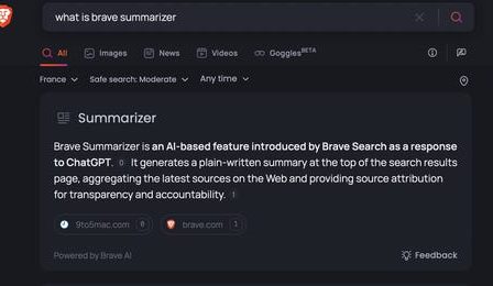 Brave ajoute un outil de synthèse à sa recherche 40 Brave ajoute un outil de synthèse à sa recherche - 39