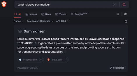 Brave ajoute un outil de synthèse à sa recherche - 1