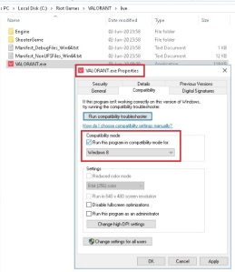Comment réparer VALORANTLe code d'erreur "ne peut pas être lancé avec votre mode de compatibilité actuel" 16 Comment réparer VALORANTLe code d'erreur "ne peut pas être lancé avec votre mode de compatibilité actuel" - 15