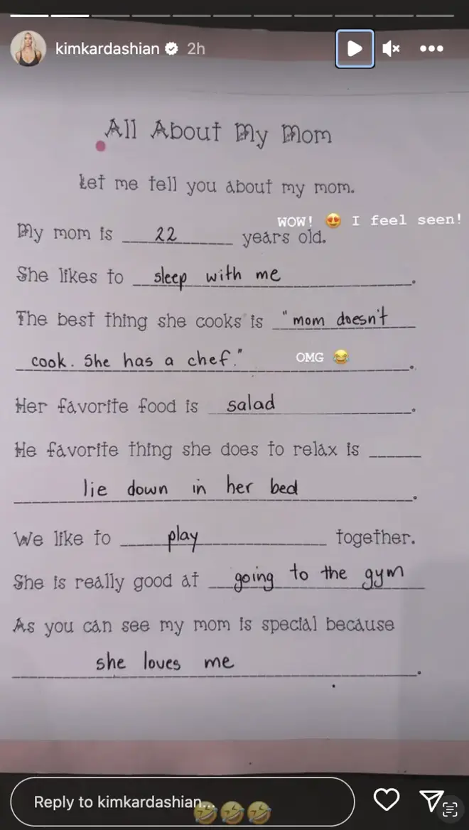 Le fils de Kim Kardashian, Saint, a dit "tu n'es rien pour moi" dans une vidéo de la fête des mères et... 6 Kim Kardashian partage une carte de fête des mères hilarante de Chicago West
