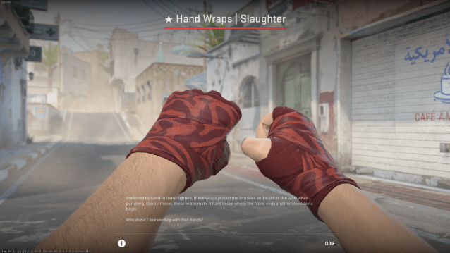 Gants d'abattage enveloppés à la main dans CS2.