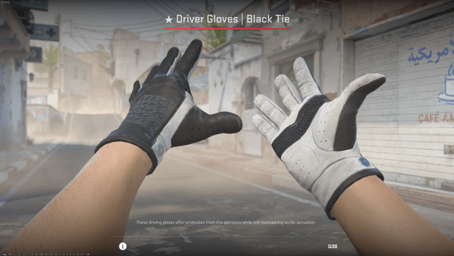 Gants de conducteur Black Tie peau de gant de CS2.