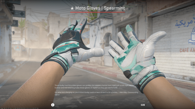 Gants de moto Gants à la menthe verte dans CS2.