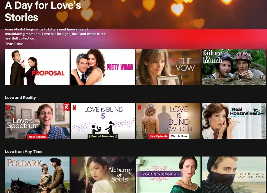 A Day For Loves Stories Code de catégorie Netflix A Day For Loves Stories Code de catégorie Netflix