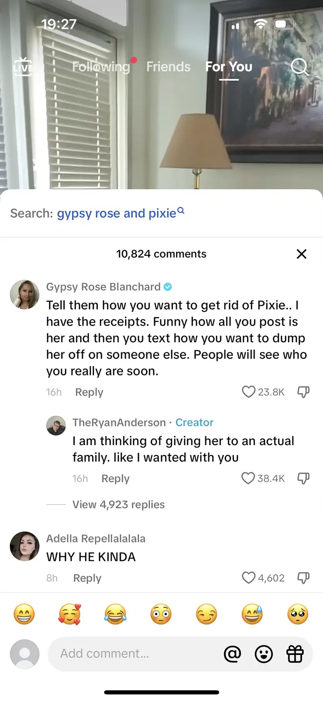 Gypsy Rose Blanchard critique son ex-mari Ryan Anderson pour ses « mensonges » dans un message brutal 5 Le commentaire maintenant supprimé de Gypsy Rose Blanchard sur l'Instagram de Ryan Anderson