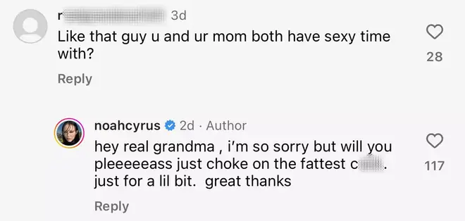 Noah Cyrus et Tish Cyrus semblent mettre fin à leur querelle avec un message émotionnel 6 Noah Cyrus applaudit au commentaire de Tish Cyrus sur Instagram