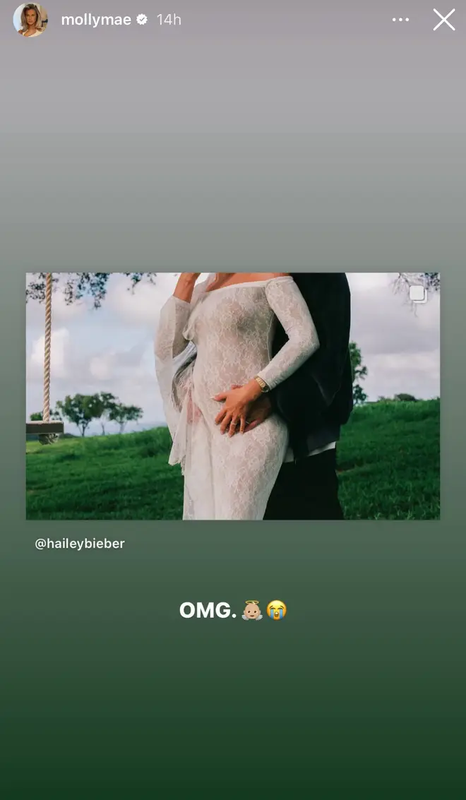 La réaction pertinente de Molly-Mae Hague à la grossesse de Hailey Bieber 4 Molly-Mae a partagé la nouvelle sur son histoire IG