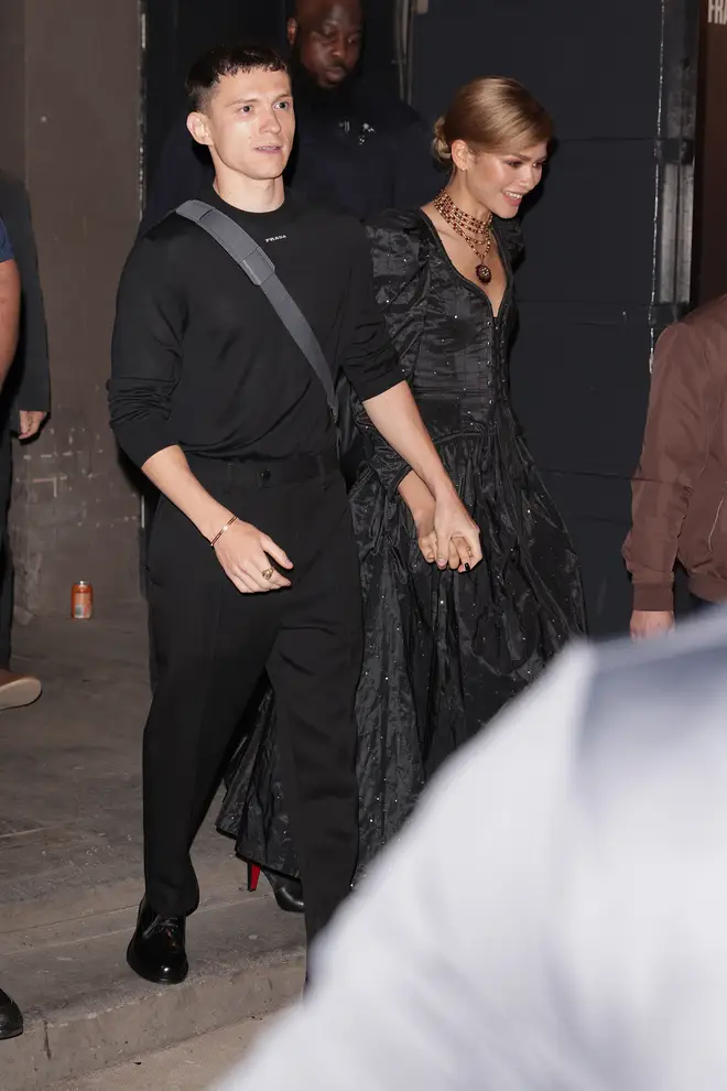 Zendaya et Tom Holland quittent une soirée presse Roméo et Juliette