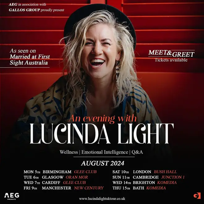 Lucinda Light de MAFS ajoute plus d'émissions en direct au Royaume-Uni au milieu du drame de Timothy Smith 5 La série originale de spectacles de Lucinda en août est complètement épuisée