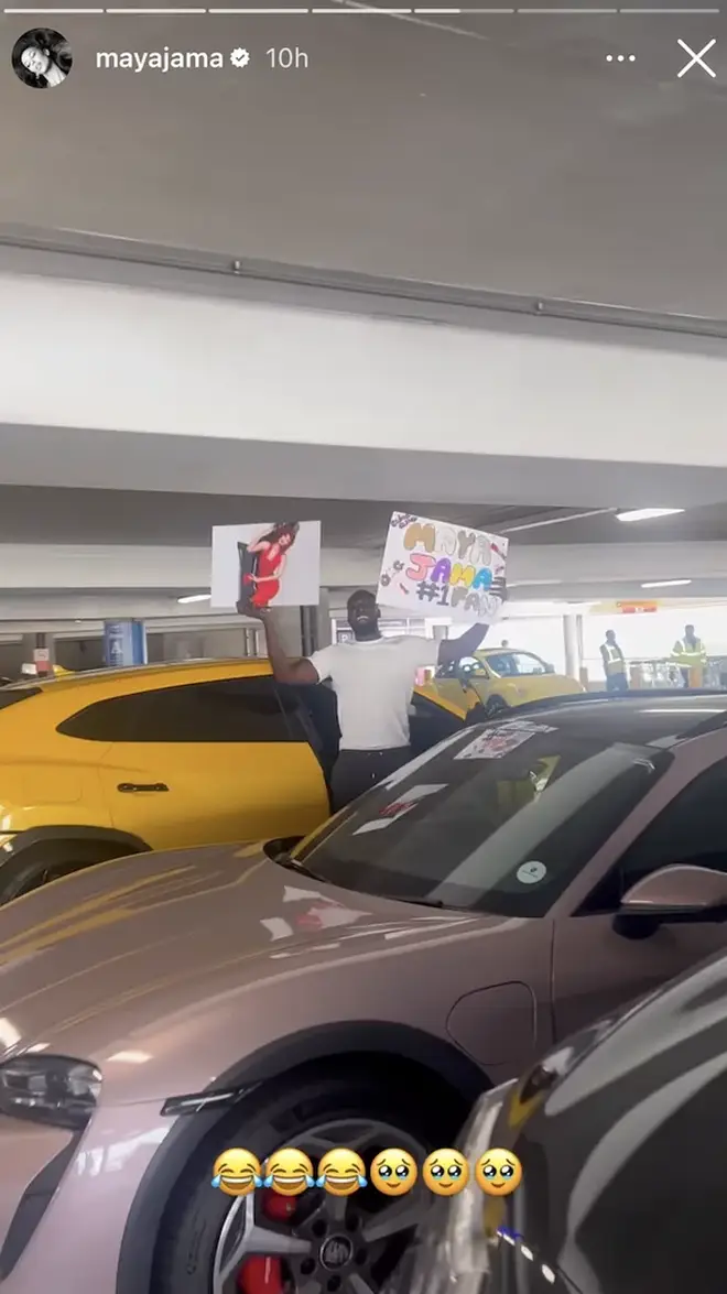 Maya Jama a publié une story Instagram de Stormzy attendant de venir la chercher à l'aéroport.