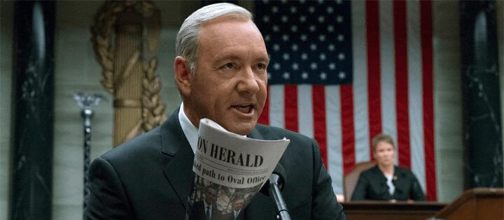 Le président des meilleurs méchants de la télévision Netflix, Frank Underwood, House Of Cards Le président des meilleurs méchants de la télévision Netflix, Frank Underwood, House Of Cards
