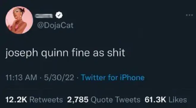 Doja Cat et Joseph Quinn suscitent des rumeurs de fréquentation deux ans après le drame DM de Noah Schnapp 4 Doja Cat a déjà partagé des tweets de soif sur Joseph Quinn
