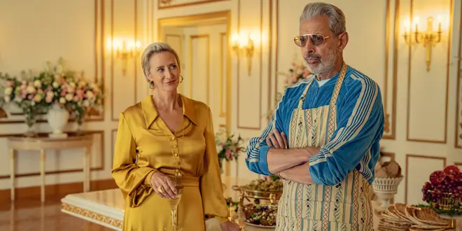 Janet McTeer dans le rôle d'Héra et Jeff Goldblum dans le rôle de Zeus