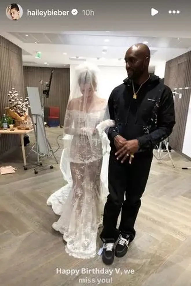Hailey Bieber partage des photos inédites du jour de son mariage avec Justin 4 Virgil Abloh a conçu la robe de mariée de Hailey Bieber