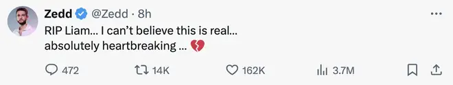 Les hommages des célébrités affluent pour Liam Payne après son décès 6 Zedd rend hommage à Liam Payne