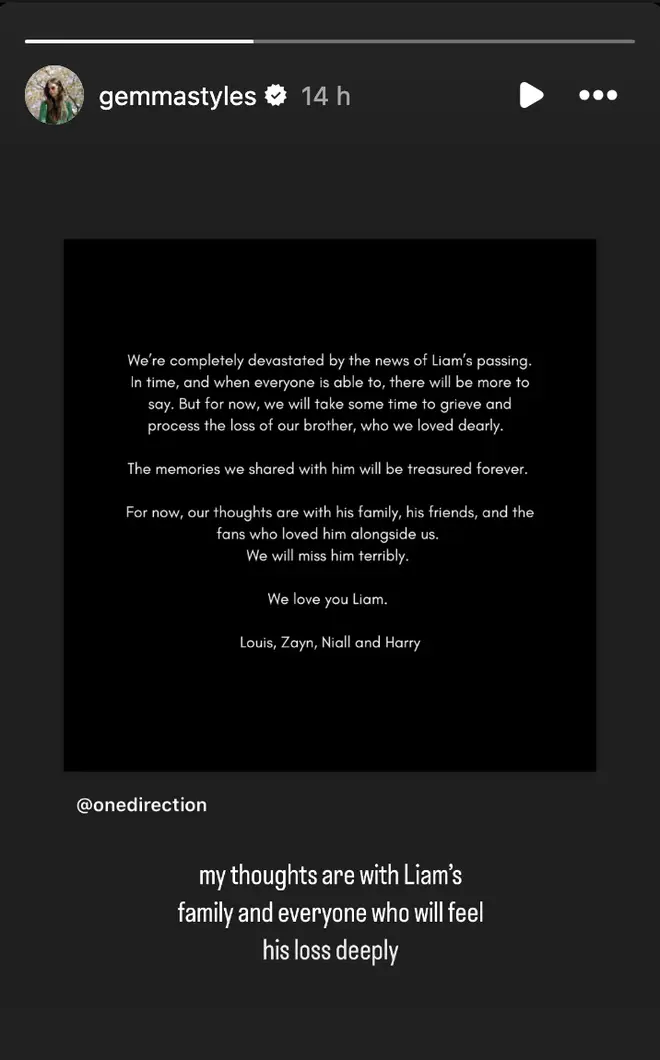 Les membres de la famille One Direction rendent hommage à Liam Payne 6 Gemma Edwards s'exprime sur la mort de Liam