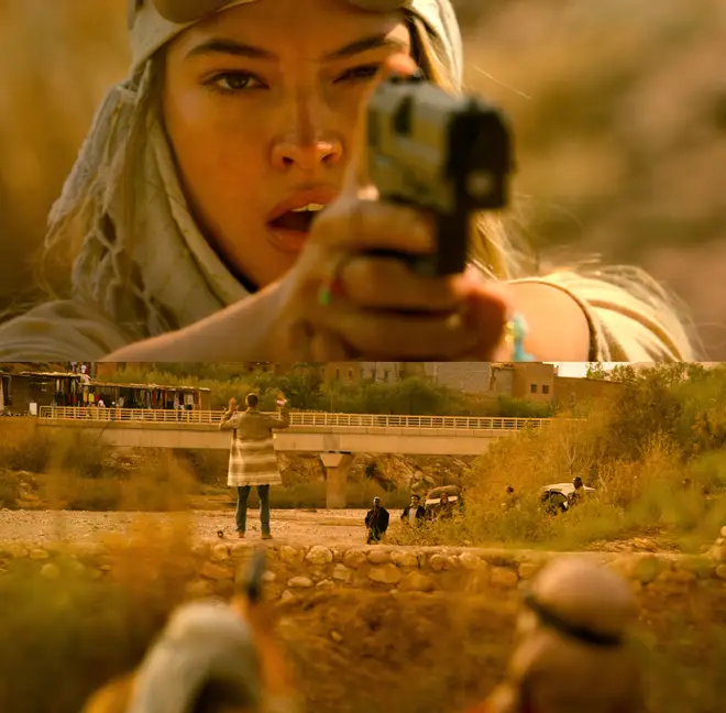 Quand est-ce que Outer Banks la saison 4 partie 2 sort-elle sur Netflix ? Une nouvelle bande-annonce en dit plus... 9 Rafe Cameron est tenu sous la menace d'une arme par Lightner Outer Banks saison 4 partie 2