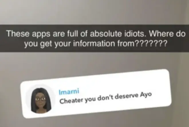 Ayo et Jess de Love Island se sont-ils séparés ? Ayo suscite le choc et brise la rumeur 5 Jess a répondu à un commentaire sur Snapchat