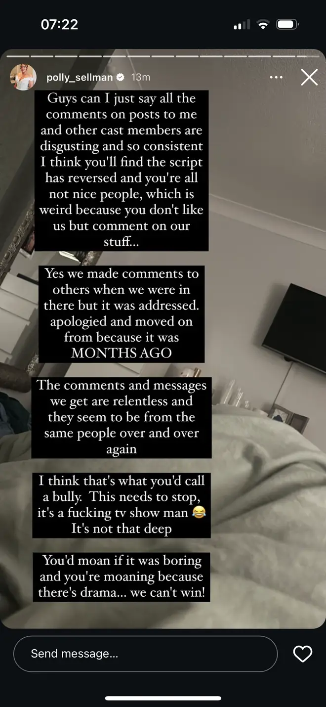 Polly de MAFS UK dénonce les téléspectateurs pour « intimidation » sur les réseaux sociaux 7 MAFS Polly se défend sur Instagram