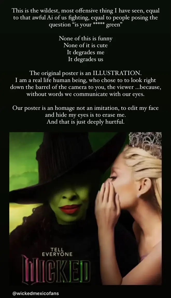 Cynthia Erivo de Wicked explique pourquoi elle a critiqué le montage de l'affiche d'Elphaba « offensant » au milieu... 4 Cynthia Erivo s'exprime contre les modifications de l'affiche de Wicked