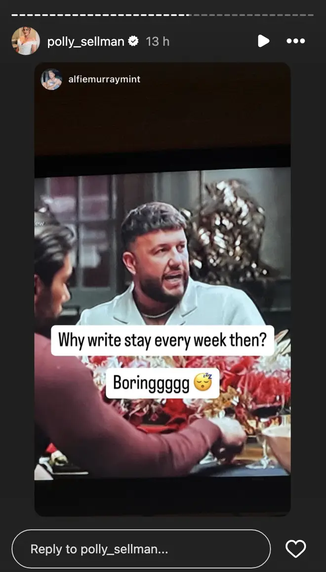 Polly de MAFS UK ombrage Adam après un énorme dîner 6 Un autre message que Polly a partagé dans son histoire IG